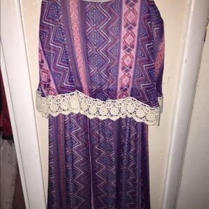 Lace Pink and Purple Dress